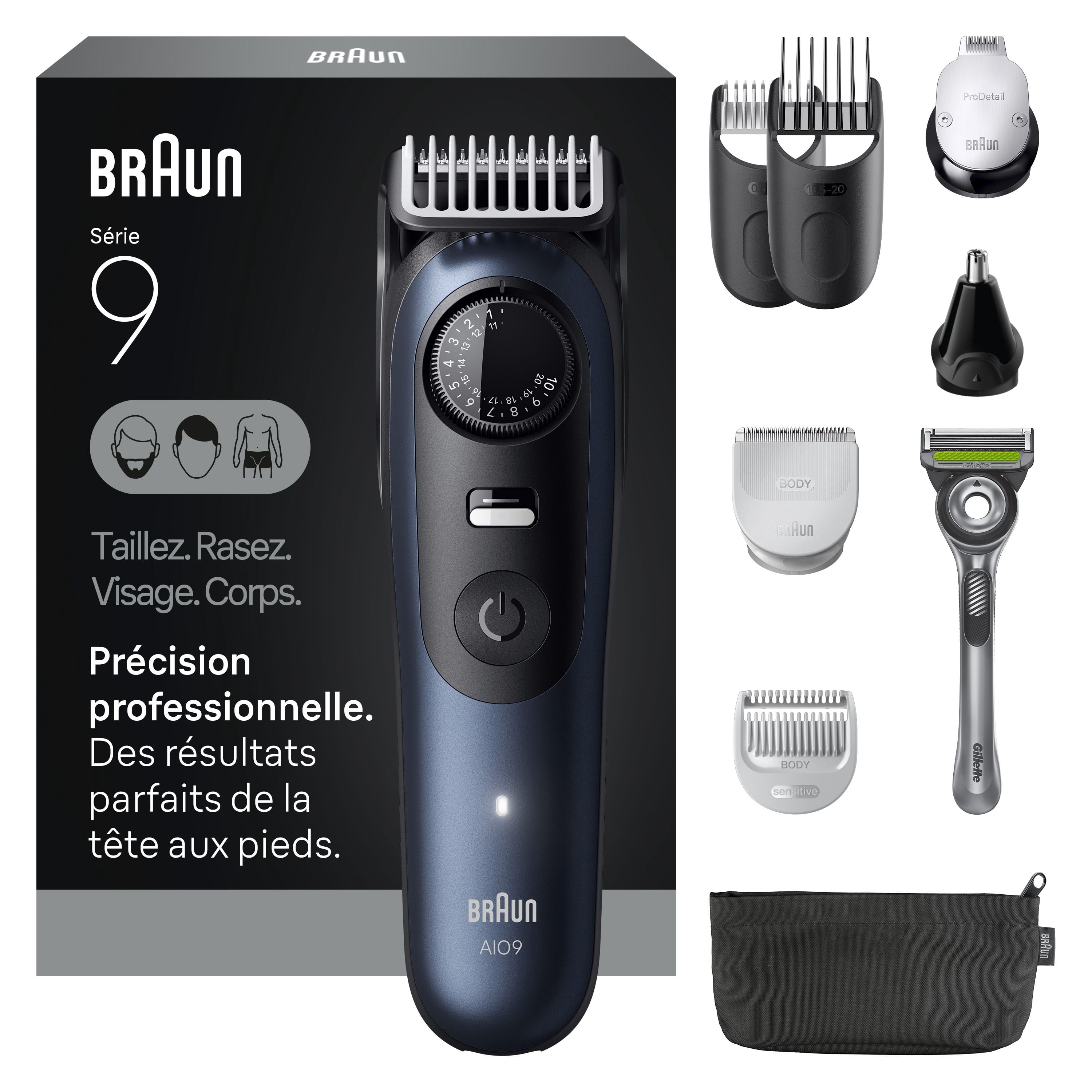 Braun All-in-One Series 9 Trimmer Kit, 40 Lengths, ProBlade, AIO