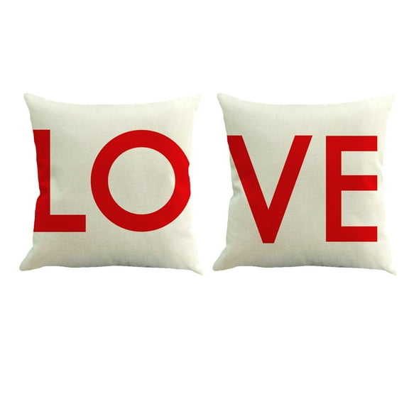 Chidian 2Pcs Pillow Romantic Matching Throw Pillow for Home Valentines Day Sofa Bed Decorative Couple Gift Set