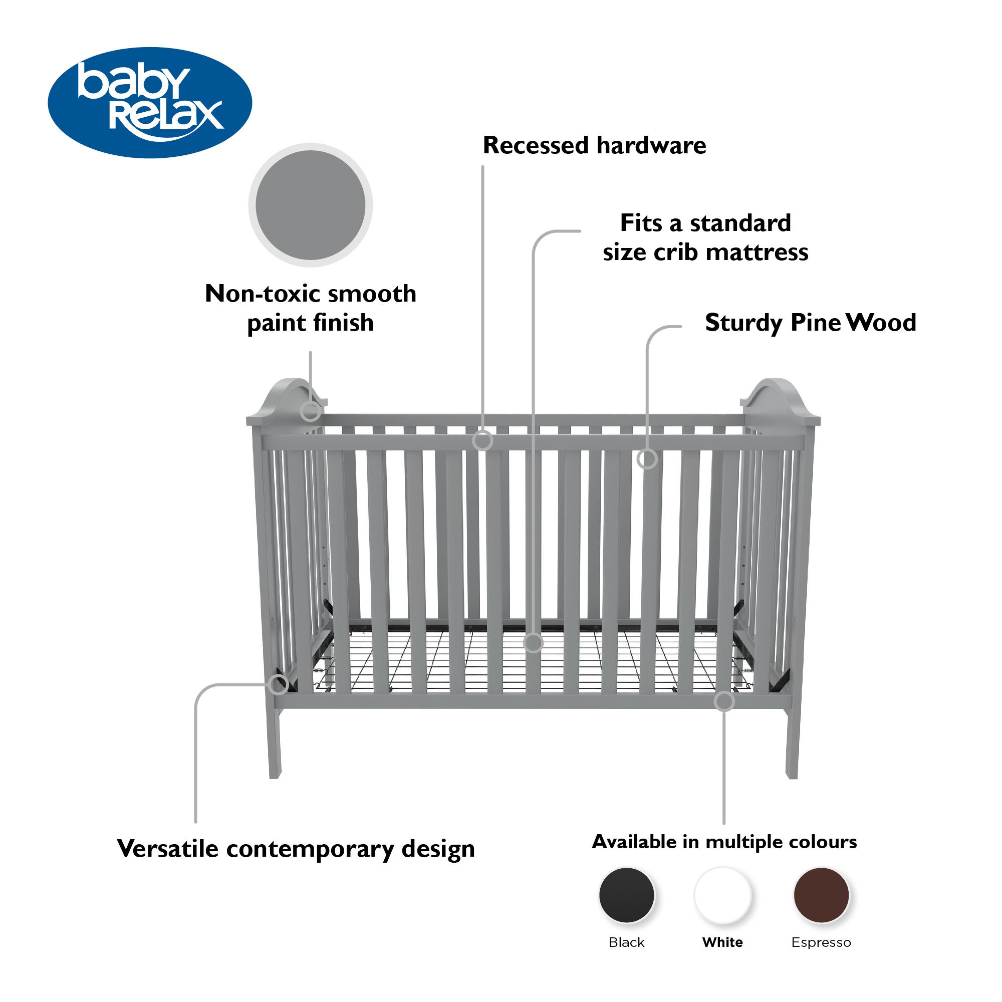 Baby Relax Adele 3-in-1 Convertible Crib, Gray - image 3 of 11