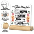thumbnail image 3 of Granddaughter Gift From Grandpa Grandma, Granddaughter Gift Ideas, Inspirational Gifts for Granddaughter, Granddaughter Acrylic Desk Plaque Sign Keepsake (with Wooden Stand), 3 of 7