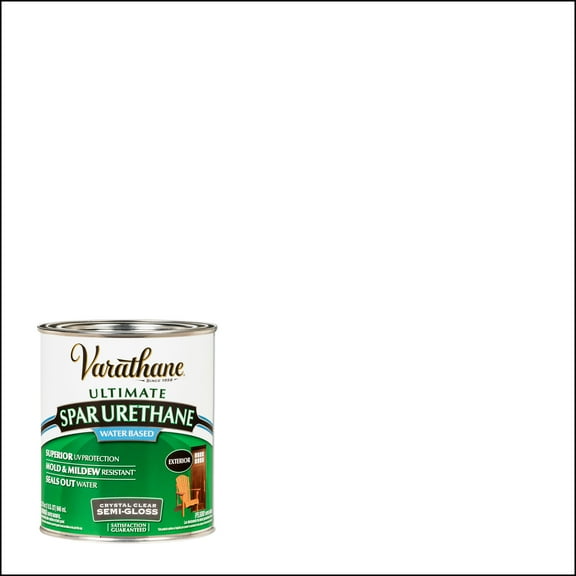 2 Pack, Semi-Gloss Clear, Varathane Exterior Wood Ultimate Spar Urethane Water-Based-250141H, Quart