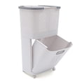 thumbnail image 2 of 2 Tier Multipurpose Sorter Basket - Bathroom Laundry Hamper Basket with Rolling Wheels 17.32''x12.2''x29.13'' Floor-Standing Clothe Storage Basket for Kitchen Bedroom Living Room, 2 of 7