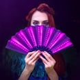 thumbnail image 6 of CheAAlet Luminous Fan Folding Fan Festival Accessories Dance Fan Folding Hand Fan LED Hand Fan Silk Fan Dance Handheld Fan Handheld Fan Pink, 6 of 8