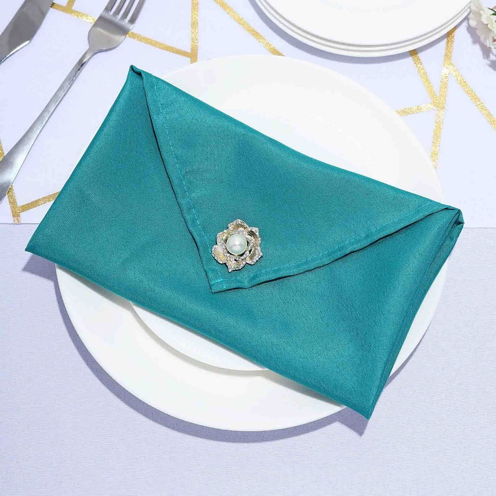 Efavormart Pack of 5 Premium TEAL 20" x 20" Washable Polyester Napkins