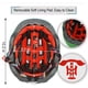 thumbnail image 4 of Casco de seguridad para niños de dinosaurio, dibujos animados 3D con luz de advertencia LED trasera, cinturón ajustado para equipo de protección para bicicletas multideportivas, patinaje en línea, cic, 4 of 5