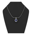 thumbnail image 5 of SuperJeweler 1 1/4 Carat Oval Shape Sapphire and Halo Diamond Necklace In Sterling Silver With 18 Inch Chain For Women, 5 of 6