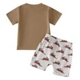 thumbnail image 3 of UAYOTSE Toddler Baby Boy Summer Clothes Short Sleeve Top T-shirt and Shorts 2 Piece Summer Outfits Set,6-12 Months Coffee, 3 of 5