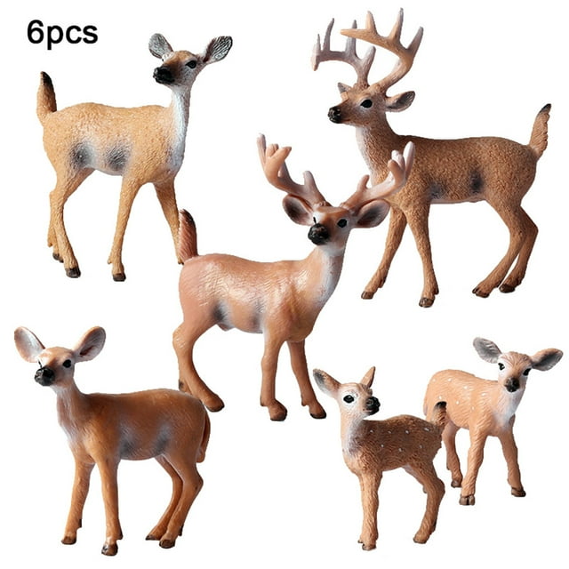 Modelos animales simulación adornos navideños decoración de plástico sólido juguetes para niños 6 Piezas seitruly HA000889-00B