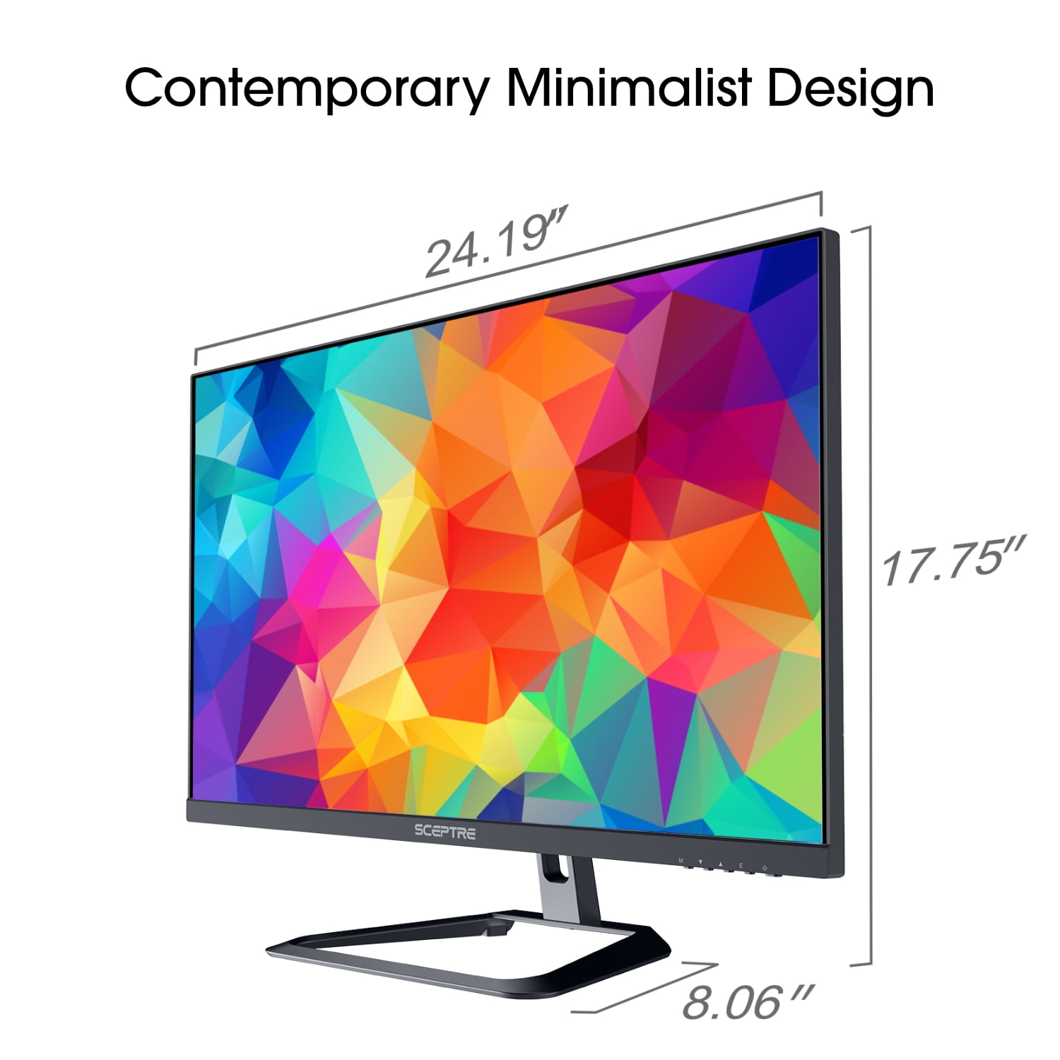 Sceptre 4K IPS 27" 3840 x 2160 UHD Monitor up to 70Hz DisplayPort HDMI 99% sRGB Build-in Speakers, Machine Black (U275W-UPT)