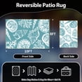 thumbnail image 5 of SIXHOME 8'x10' Waterproof Reversible Outdoor Rug with LED Strip Lights, Coastal Ocean-Inspired Patio Rug, Lightweight Woven Plastic Carpet for RV, Camping, Deck & Balcony, Teal, 5 of 7