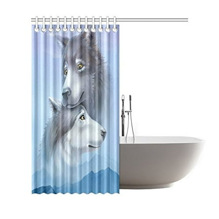 Gckg Animals Shower Curtain Wolf Wolvies Polyester Fabric Gckg Animals Shower Curtain