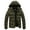 Army Green, variant on Men's Hooded Winter Coat Warm Puffer Jacket Thicken Quilted Jacket Black X-Large
