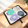 thumbnail image 4 of 80 Disc CD Storage Bag CD/DVD Disc Carry Case Handbag With Zipper Double-side Album Storage Holder Home Car CD DVD Organizer Box 40 Capacity Blue, 4 of 6