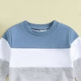 thumbnail image 6 of TOWED22 Baby Boy Clothes Outfits Fall Long Sleeve Color Block Sweatshirt Tops Casual Pants Newborn 2Pcs Set,Blue,12-18 M, 6 of 6