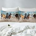 thumbnail image 4 of Erosebridal Horse Sheet Set Six Running Wild Horses Bed Sheet Teens Adult, Farm Animal Bed Sheet Set 4Pcs Western Cowboy Fitted Sheet, Farmhouse Flat Sheet, Rustic Decor 2 Pillow Cases, King, 4 of 5