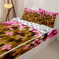 thumbnail image 3 of Erosebridal Retro Pixel Geometric Zipper Full Size Comforter Sets with Fitted Sheet and 2 Pillowcases,Video Gaming Pattern Zipper Bedding Set For Boys,Gamepad Reversible,4pcs, 3 of 7
