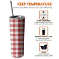 thumbnail image 6 of 20oz Red and White Plaid Pattern Skinny Tumblers Stainless Steel Tumbler with Lid and Straw,Vacuum Insulated Double Wall Travel Tumbler Cups with Cleaning Brush for Coffee,Tea, 6 of 6