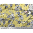 thumbnail image 3 of Soimoi Yellow Modal Satin Fabric Leaves,Grapes & Giraffe Animal Print Sewing Fabric BTY 42 Inch Wide, 3 of 3