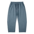 thumbnail image 4 of Cropped Linen Pants Women Capri Pants Barrel Drawstring Wide Leg Cotton Capris 2026 Casual Summer Boho Baggy Trouser (Blue,S), 4 of 9