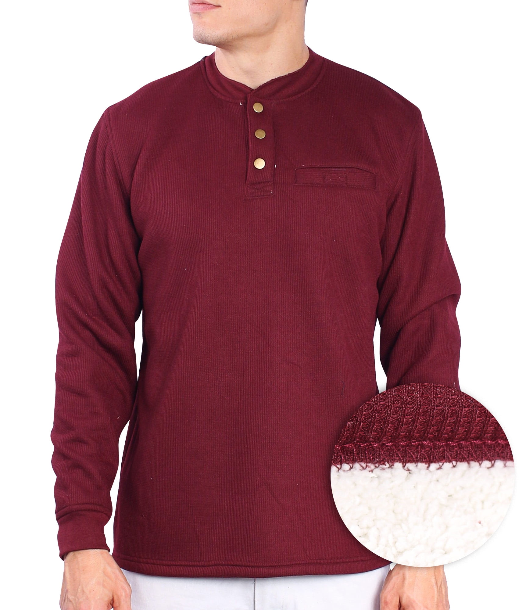 long sleeve three button shirt