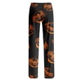 thumbnail image 5 of Haunted House & Witch Hat Halloween Pajama Pants for Women, Adjustable Drawstring Lounge Bottoms with Spooky Icon Print, Soft Polyester Sleep Trousers, 1 Pair Black L, 5 of 5