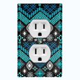 thumbnail image 1 of Metal Light Switch Plate Cover Safari African Tribal Art Pattern Teal SFR055, 1 of 13