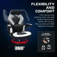 thumbnail image 5 of RESPAWN 3085 Ergonomic Gaming Chair for Adults, High Back Office Chair with Headrest and Flip Up Arms, Leather Racing Style Gaming Seat with Lumbar Support, Video Game Computer Desk Seat - White, 5 of 7