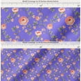 thumbnail image 2 of Soimoi Cotton Voile Fabric Leaves & Camellias Floral Printed Fabric 1 Yard 42 Inch Wide, 2 of 7