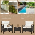 thumbnail image 2 of Gymax 3PCS Patio PE Rattan Conversation Furniture Set Bistro Set Acacia Wood Tabletop, 2 of 9
