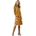 Scoop Women’s Tiered Maxi Dress, Mustard Wildflower