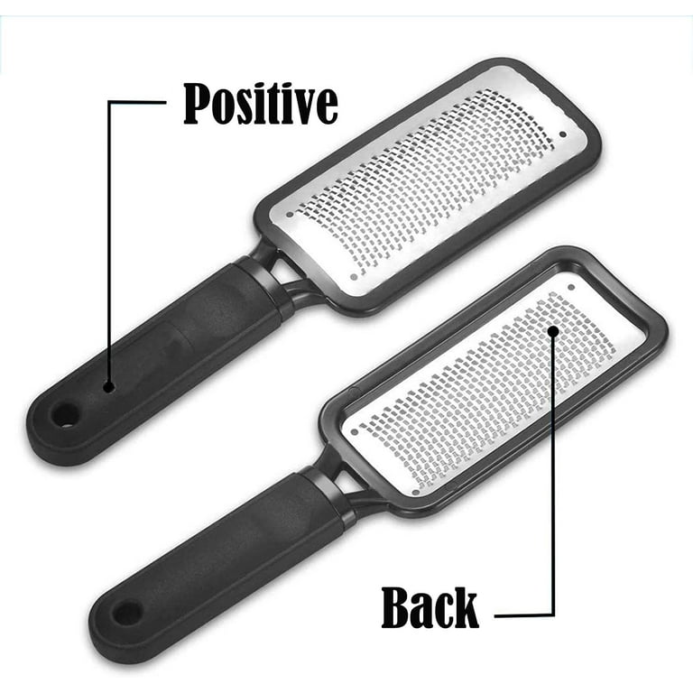 Pedicure Foot File - 2pcs Stainless Steel Colossal Foot Rasp, Dead Skin Remover for Feet, Professional Pedicure Tools Washable and Reusable