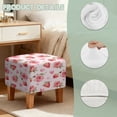 thumbnail image 7 of Jiueut Rose Strawberry Heart Print Footstool Slipcover, Washable Ottoman Sofa Decoration Stretch Square Furniture Protection for Footrest Sofa Valentine's Day Decor, 7 of 7