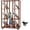 Walnut, variant on MOOFI 6-Shelf Art Drying and Storage Rack with Wheels, Natural Wood Canvas Print Rack, 20 x 37.5 x 57 in, for Studios and Classrooms