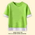thumbnail image 2 of ibuvkizy Baby Girl Clothes Middle and Big Children Solid Color Summer Cotton Tops Girls Round Neck Short Girls Short-Sleeve T-Shirt Tops, 2 of 3