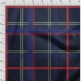 thumbnail image 3 of oneOone Cotton Silk Dark Navy Blue Fabric Madras Check Sewing Craft Projects Fabric Prints By Yard 42 Inch Wide, 3 of 4