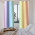 thumbnail image 2 of Thin Rainbow Striped Kitchen Curtain for Berdoom Living Room Cafe 72 Inch Length, Farmhouse Modern Stripes Tiers Curtains Light Filtering Drapes Rod Pocket Window Treatment 2 Panels 52"Wx72"L, 2 of 9