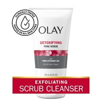 Olay Face Wash, Regenerist Detoxifying Pore Scrub Facial Cleanser, Face Scrub for All Skin Types, 5.0 fl oz