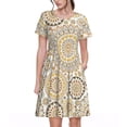 thumbnail image 1 of Disketp Flowers and Leaves para Vestido de Manga Corta para Mujeres, Vestidos de Verano para Mujeres, Casual y Holgado para la Playa, 1 of 6