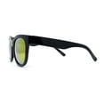 thumbnail image 3 of Womens Round Thick Horn Rim Color Mirror Boyfriend Sunglasses Black Orange Mirror, 3 of 4
