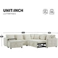 thumbnail image 2 of 117*90'' L-Shaped Pull-Out Sofa Bed with Flip-up Table Panel, Sectional Sofa with Reading Lamp, Charging Ports, Storage Ottoman Couch with 6 Pillows for Living Room Apartment, Cream, 2 of 9
