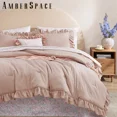 thumbnail image 2 of Amberspace Ruffle Design 7-piece Bed in a Bag Comforter Set with Sheets,Rose,King, 2 of 8