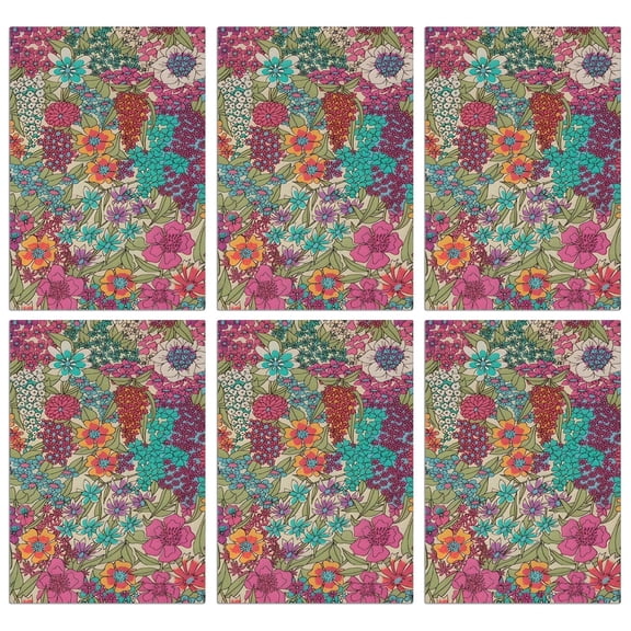 6 Pcs Funny Kitchen Towels,Pioneer Flower Floral Print Pattern Microfiber Dish Towels,Kitchen Tea Towels,Kitchen Towel Set (18" X 26")