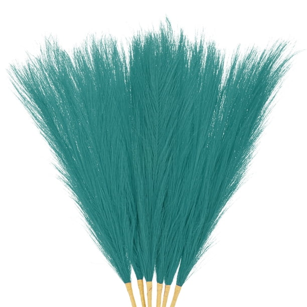 Uxcell 6 Pack Hierba Pampas Falsa 21.7 Pulgadas para Decoración del Hogar/Boda Azul Claro