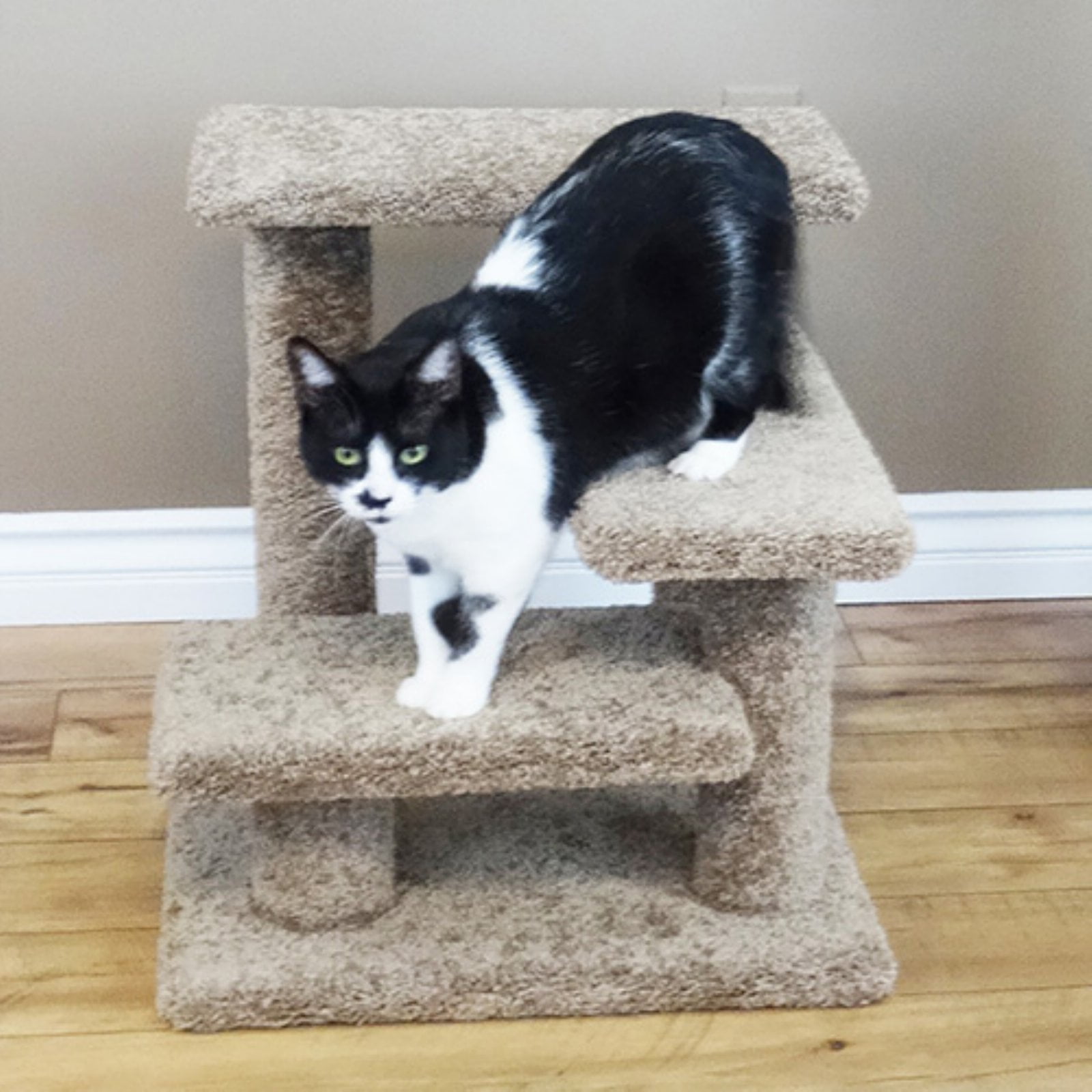New Cat Condos 21 In Solid Wood Pet Stairs Cat Tree Walmart Com Walmart Com