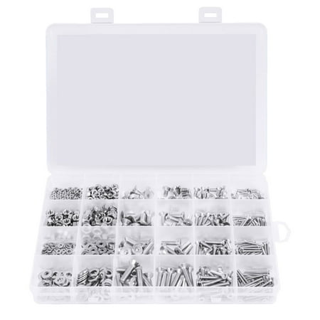 

Tickas 880Pcs 304 Stainless Steel Countersunk Head Hexagon Combination Bolt M2 M4 M5 Hexagon Nut Washer Screw Combined Kit