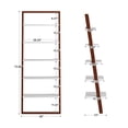 thumbnail image 2 of Weston Home Oliver Two-Tone 5-Shelf Leaning Ladder Bookcase, Espresso and White Finish, 2 of 8