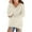 Beige, variant on Coerni Unisex Kids and Toddlers' Cotton V-Neck Sweater Long Sleeve Fuzzy Furry Blouse Girls Fall Warm Sweatshirt Tops