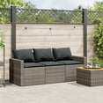 thumbnail image 2 of vidaXL Patio Sofa with Cushions 3-Seater Modular Couch Outdoor Seat Poly Rattan, 2 of 8