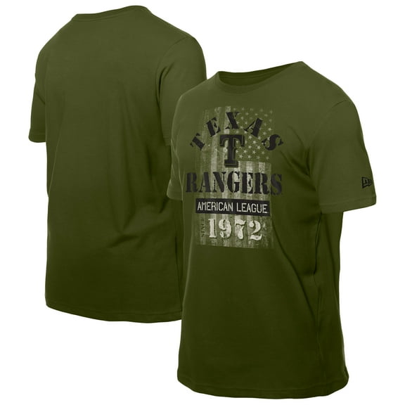 Men's-New Era Green Texas Rangers Armed Forces T-Shirt