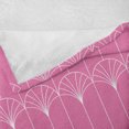 thumbnail image 4 of Ambesonne Art Deco Fleece Throw Blanket Pink Simple Vintage Motif 70"x90" Pink and White, 4 of 5